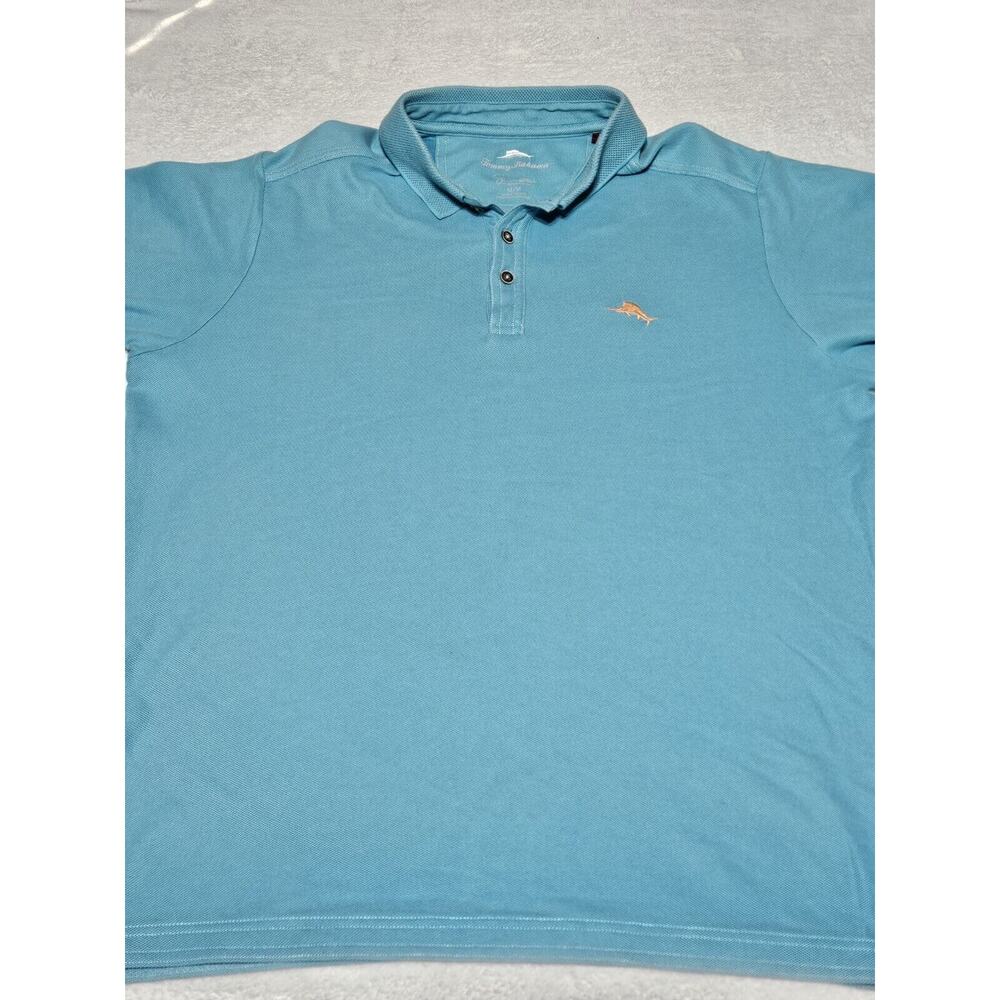 Tommy Bahama Polo Shirt Mens Medium Blue Marlin Casual Short Sleeve